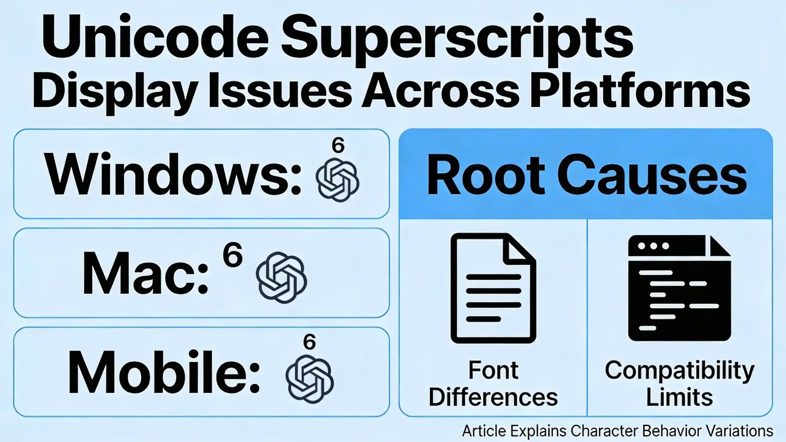 Unicode Superscripts Display Issues Across Platforms